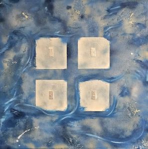 Maße 100 x 100 cm <br>
Rahmen: ohne <br>
Technik: Öl <br>
Preis: 500,- EUR <br>
Druck möglich, andere Größen auf Anfrage Die Türen der Tiefsee