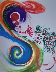 Maße: 50 x 40 cm <br>
Rahmen: ohne <br>
Technik: Öl <br>
Preis: 120,- EUR <br>
Druck möglich, andere Größen auf Anfrage Die Stimme der Farben